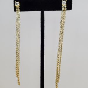 Express Dangle Diamond Studded Earrings